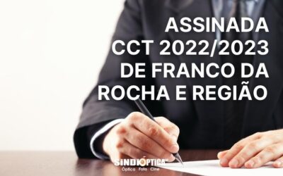 SINDIÓPTICA-SP ASSINA CONVENÇÃO COLETIVA  2022/2023 COM OS COMERCIÁRIOS DE FRANCO DA ROCHA E REGIÃO