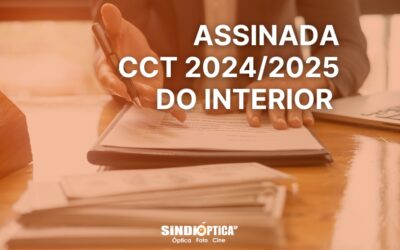 SINDIÓPTICA-SP ASSINA CONVENÇÃO COLETIVA  2024/2025 COM OS COMERCIÁRIOS DO INTERIOR